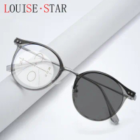 Circular TR90 progressive multifocal reading glasses, photochromic sunglasses, myopia optical glasses frame, women's glasses