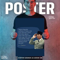 Poster Ir Soekarno Proklamator Indonesia Hiasan Dinding Kamar Mewah Dekorasi Dinding Seni Tebal Art 