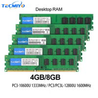 Super 8GB Desktop RAM DDR3 DDR3L 1600MHz 1333MHz PC3-12800U PC3-10600U 4GB DIMM Intel AMD 1.5V 1.35V 2RX8 Non-ECC Memory - Green