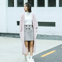 風衣外套長款大衣-粉色燈籠袖寬鬆氣質女外套73ue18【獨家進口】【米蘭精品】