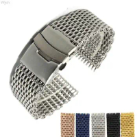 Dive Shark Mesh Milanese Strap 18/20/22/24mm Stainless Steel Band For Seiko Watches Bracelet Watch