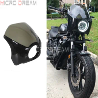 5.75 '' Motorcycle Headlight Fairing Cover ABS Smoke Windshield for Harley Softail Fat Boy Sportster xl883 xl1200 Dyna 1988-19