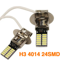 2 Pcs Lampu Kabut Depan Mobil Lampu 48 LED Putih H3 untuk Fog lamp Mobil Lampu Depan 12V-24v Anti Ka