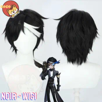 CoCos Game Identity V Noir Seer Cosplay Wig Game Cos Identity V Wig Eli Clark Seer Cosplay Black and White Mixed Silk Wig