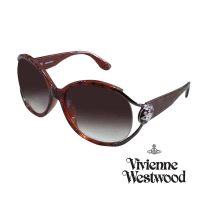 【Vivienne Westwood】英國精品時尚鑽飾土星系列造型太陽眼鏡(VW70803-大理石紅)