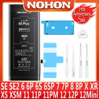 NOHON Battery For Apple iPhone 7 6 6S 8 Plus 6SPlus 6Plus 12 Mini 11 Pro MAX XS X XR SE SE2020 Replacement Bateria High Capacity