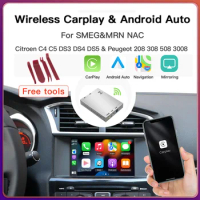 Wireless Apple CarPlay Android Auto Decoder for Peugeot 308 SMEG,508,C5,C4,C3 Sega .3008+ Picasso DS4 DS3 Citroen C4 cactus anno