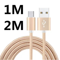 Nylon 1M 2M Type C USB Charger Cable For OPPO K1 R15X A9 A5 2020 Realme U1 X2 XT For VIVO S5 S1 IQOO Neo X27 Pro Z5X Cable