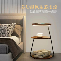 ZAIKU宅造印象 免組裝夜燈無線充電床頭櫃 邊櫃 沙發邊櫃 茶几 邊桌 邊几(無線充電 充電櫃 三種模式燈光)