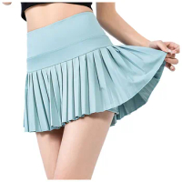 Women Sports Tennis Skirts Golf Fitness Shorts With Lining High Waist Athletic Running Short Quick Dry Workout Skort Pocket