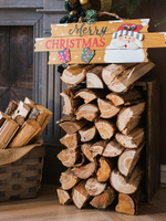 掬涵 木柴禾裝飾擺件壁爐櫥窗陳列拍攝道具創意木頭原木木材美式