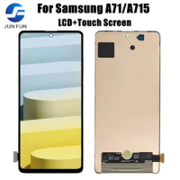 Super AMOLED For Samsung Galaxy A71 A715 LCD With fingerprint Display Touch Screen For Samsung A715 A715F A715W A715X