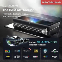 AWOL VISION LTV-3000 PRO 4K 3D Ultra Short Throw Triple Laser Projector 3000 Lumen with Dolby Vision &amp; Atmos HDR10+ Home Theater