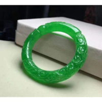 Natural Original Ecological Pattern Hand Carved Dragon Jade Bangle Jewelry Real jade bracelet Women's Bracelet Send Certificate