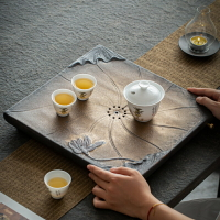 陽臺茶桌家用小茶臺儲水式客廳飄窗陶瓷方形干泡茶盤排水瀝水托盤