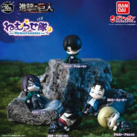 Action Genuine Gashapon Gift Toy Anime Attack On Titan Levi Eren Mikasa Armin Hange Cartoon Hugging Data Line Figure Doll Toys