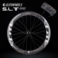 ELITEWHEELS SLT NEW Forged Pattern Finish Disc Brake Ceramic Bearing Carbon Wheelset Cyclocross WheelsCenter Lock 1423 Spoke