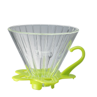 TIAMO V02玻璃錐型咖啡濾杯組附量匙-綠色(HG5359G)