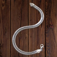 Gelang Titanium pria Model Sisik Naga Anti Karat Pria