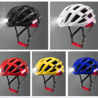 ROCKBROS Bicycle Helmet Cycling Helmet With LED Warning Light Ultralight Road Bike Helmet Electric Bicycle Helmet Sport Safe Hat