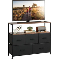 WLIVE Dresser TV Stand, Media Console Table with Open Shelves for TV up to 45 inch, for Bedroom, Living Room, Entryway