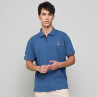 【oillio 歐洲貴族】男裝 短袖休閒POLO衫 商務POLO 刺繡 彈力透氣(藍色 法國品牌)
