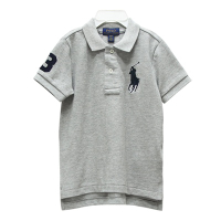 Ralph Lauren 男童數字3經典大馬短袖POLO衫-灰色(2/2T)