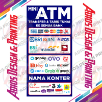Spanduk Banner Mini ATM Transfer Semua Bank Gratis Custom Nama Untuk Usaha Konter