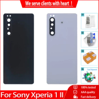Original For Sony Xperia 1 II XQ-AT51 XQ-AT52 Back Battery Cover Glass Housing Rear Door Case With Lens Replacement Parts