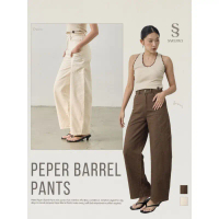 Swana.ss - Pepper barrel pants (เปป-เปอร์) XS-XL แค่กางเกง  กางเกงขายาวผ้าคอตตอน คล้าย cargo คําแนะน