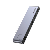 【UGREEN 綠聯】MacBook集線器USB3.0*2+USB-C+PD+4K HDMI+ 8K Thunderbolt3 RJ45 Gigabit PRO