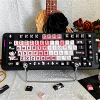 131/139 keys, black powder, maid, keycap, engraved PBT keycap, cherry shape, suitable for MX switch 