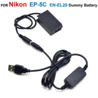 EP-5C EN-EL20 ENEL20 Fake Battery+EH5 USB Power Bank Cable Adapter For Nikon 1J1 1J2 1J3 1S1 1AW1 1V3 p1000 DL24-500 COOLPIX A