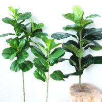 64-122Cm Tropical Tree Artificial Green Ficus Plant Branches Plastic Fake Leaves Green Ficus House Home Garden Office Decoration