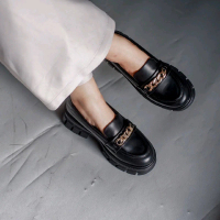Yovvli Sara Platform Loafer Chain Shoes