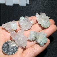 天然白水晶迷你小簇共生礦石實物圖一組