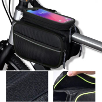 Bicycle Phone Bag For Bikes Frame Waterproof Reflective Cycling Bag Rainproof Front Touch Screen Road MTB Bike Storage Accessori