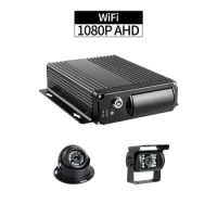 WIFI Network 4CH SD Card Mobile DVR PC/Phone Remote Monitor G-sensor I/O Alarm with 2pcs IR Night Vision Cameras for Bus Lorry