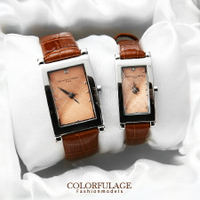 Valentino范倫鐵諾 切割美學經典格紋皮革手錶腕錶對錶 柒彩年代【NE1056】單支價格