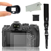 JJC OM SYSYEM OM-1 Camera Accessories Kit Screen Protector,Wrist Strap,Eyecup,Hot Shoe Cover Cap for Olympus OM SYSYEM OM-1