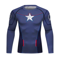 Men's Compression Sports Shirt Men Athletic Comfortable Long Sleeves Tshirt for Sports Workout（22440）