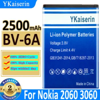 YKaiserin Recharge BV 6A BV6A BV-6A Battery 2500mAh for Nokia Banana 2060 3060 5250 C5-03 8110 4G Replacement Mobile Phone