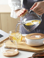 大容量玻璃冷水壺耐熱高溫泡茶壺家用套裝小型透明過濾茶具煮茶器