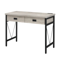 【JP Kagu】台灣製工業風含插座書桌-寬90cm(電腦桌/辦公桌/工作桌)