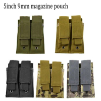 Tactical Molle 9mm Pistol Magazine Pouch Dual Double Mag Holster for Glock M9 1911 SIG G2C Cartridge PouchAttachment Package
