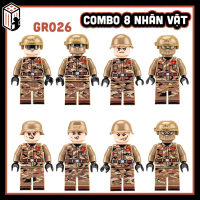 Lính Đặc Nhiệm Sa mạc Combo 8 Nhân vật Đồ chơi Lắp ráp Lính Chiến Đấu Army Quân đội  Mô hình Lính Sw