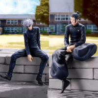 Anime Jujutsu Kaisen Satoru Gojo Figures Sitting Posture Geto Suguru Action Figure Noodle Stopper Model Pvc Figurine Ornamen Toy