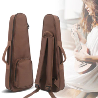 Ukulele Bag Case Shoulder Padded Gig Backpack For 21 23 26 Inch Brown Portable Soft Case Concert Musical Instruments XM112