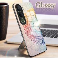 เคสโทรศัพท์, สำหรับ vivo Vivo Y400 5G, ลายที่มีสีสัน, ดีไซน์มีสไตล์, เคสกระจกนิรภัยมันวาว, ฝาหลังกัน