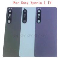 Original Battery Cover Rear Door Housing For Sony Xperia 1 IV Back Cover with Camera Frame Lens Logo Repair Parts